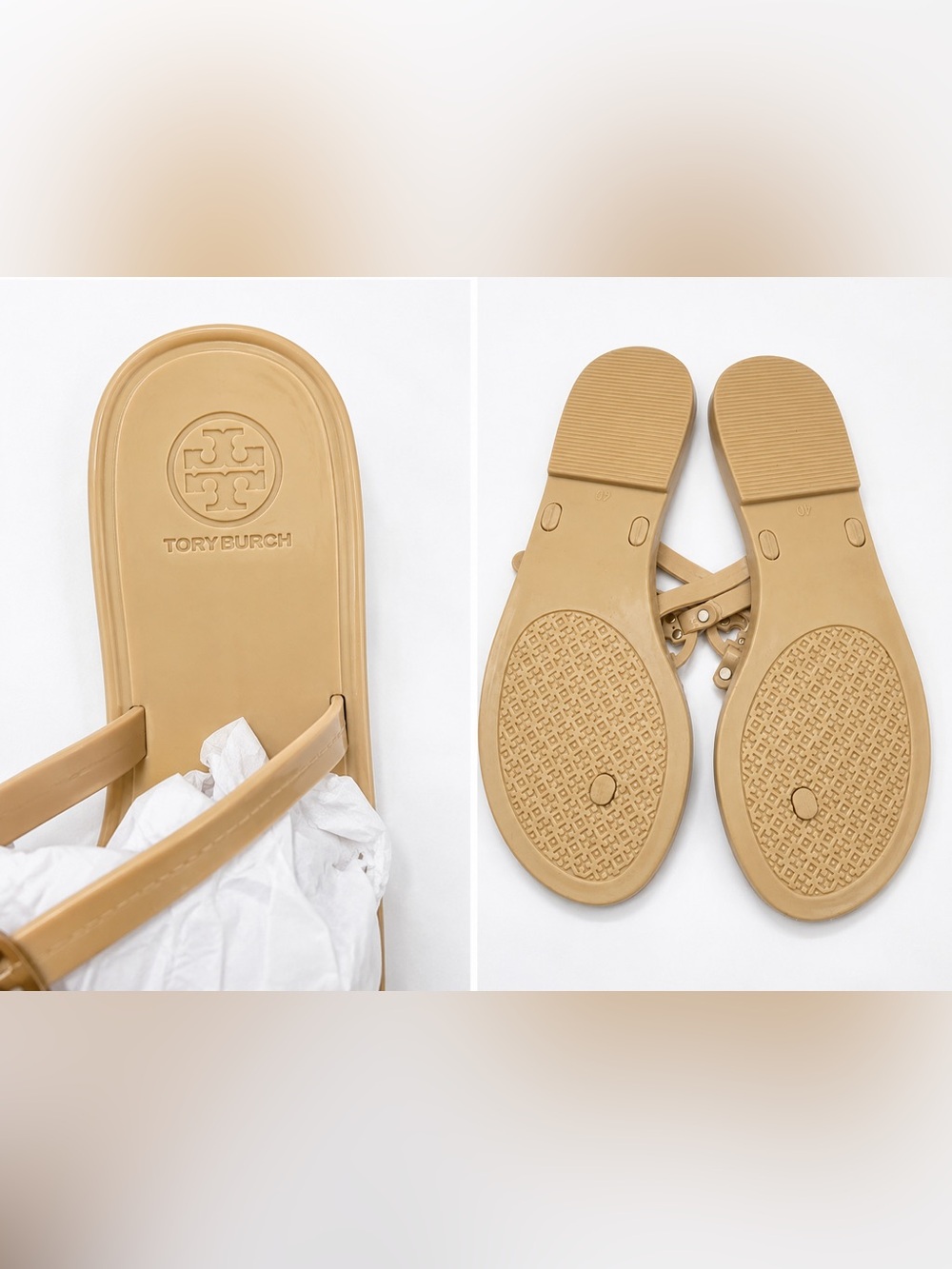 Tory Burch Mini Miller Jelly Sandals – Nude/Beige – Size 40 - Picture 3 of 3